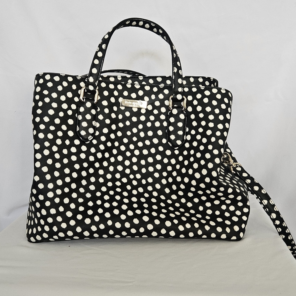 Kate Spade Evangelie Laurel Musical Way Polka Dot Saffiano Leather Bag